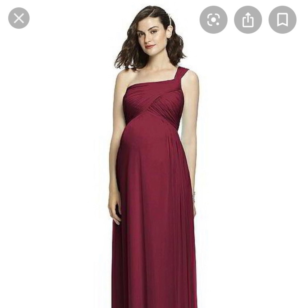Dessy group burgundy maternity bridesmaid dress